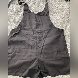 black romper with tie-able straps